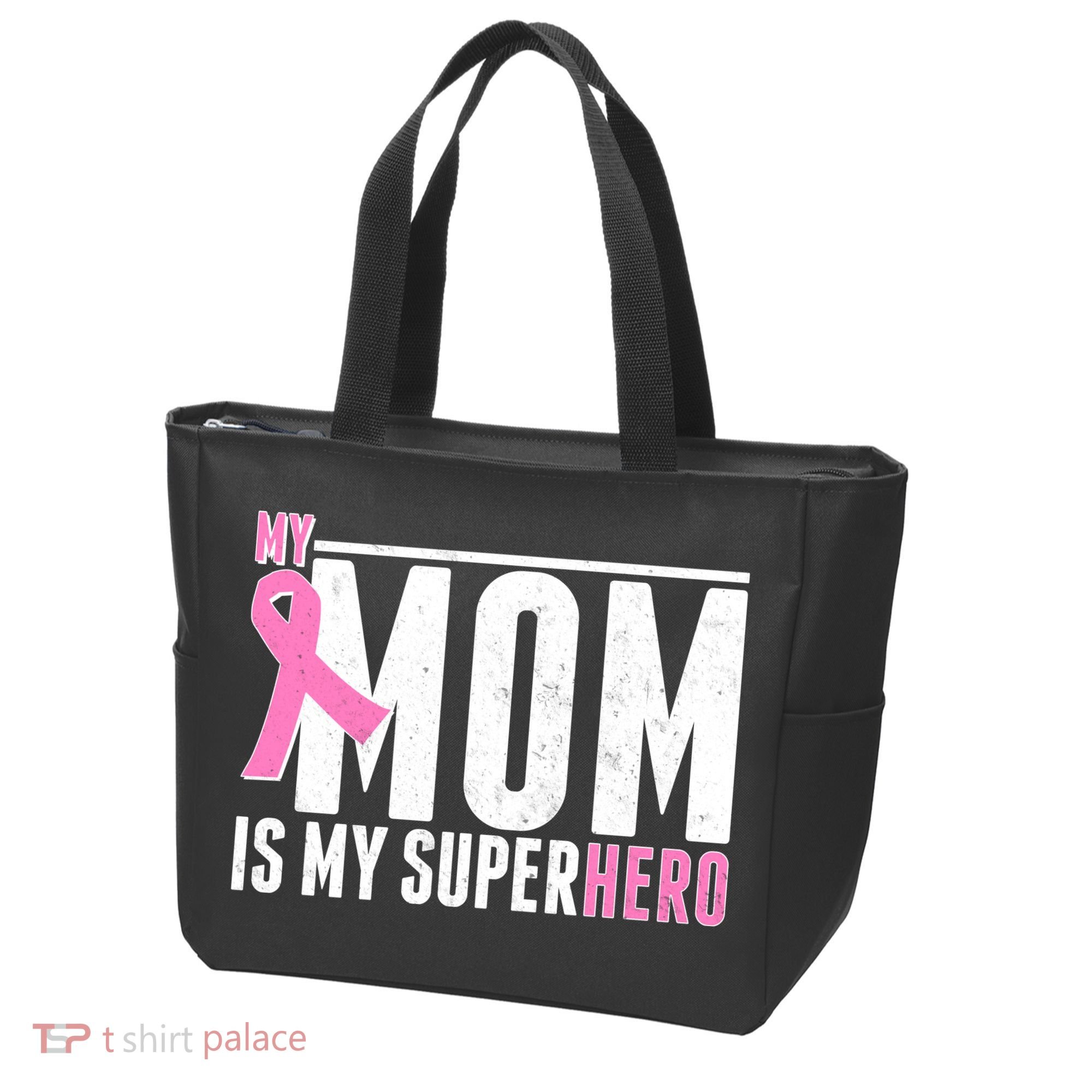 My Mom Is My Superhero Breast Cancer Tote Bag