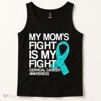 My Mom's Fight is My Fight Cervical Cancer Awareness Tank Top thumb 2