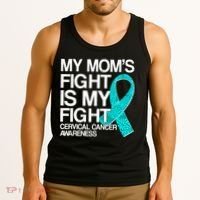 My Mom's Fight is My Fight Cervical Cancer Awareness Tank Top thumb 3