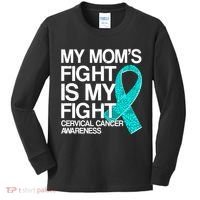 My Mom's Fight is My Fight Cervical Cancer Awareness Kids Long Sleeve Shirt thumb 0
