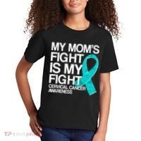 My Mom's Fight is My Fight Cervical Cancer Awareness Kids T-Shirt thumb 2