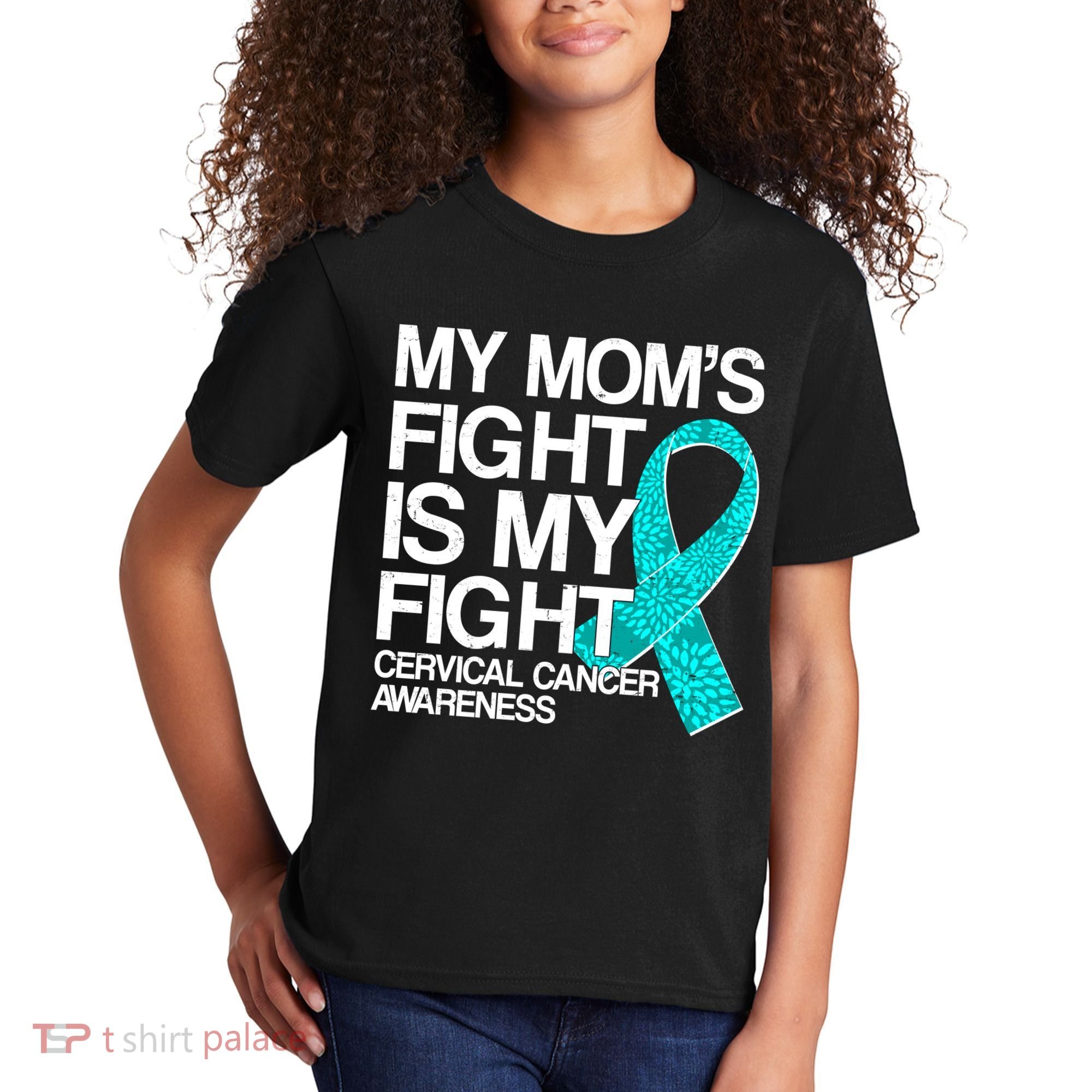 My Mom's Fight is My Fight Cervical Cancer Awareness Kids T-Shirt
