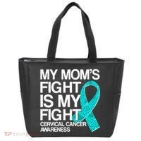My Mom's Fight is My Fight Cervical Cancer Awareness Tote Bag thumb 0