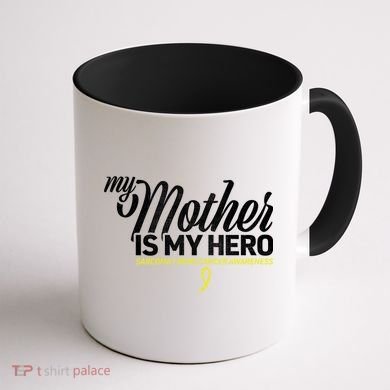 My Mother Is My Hero Sarcoma Awareness Coffee Mug back
