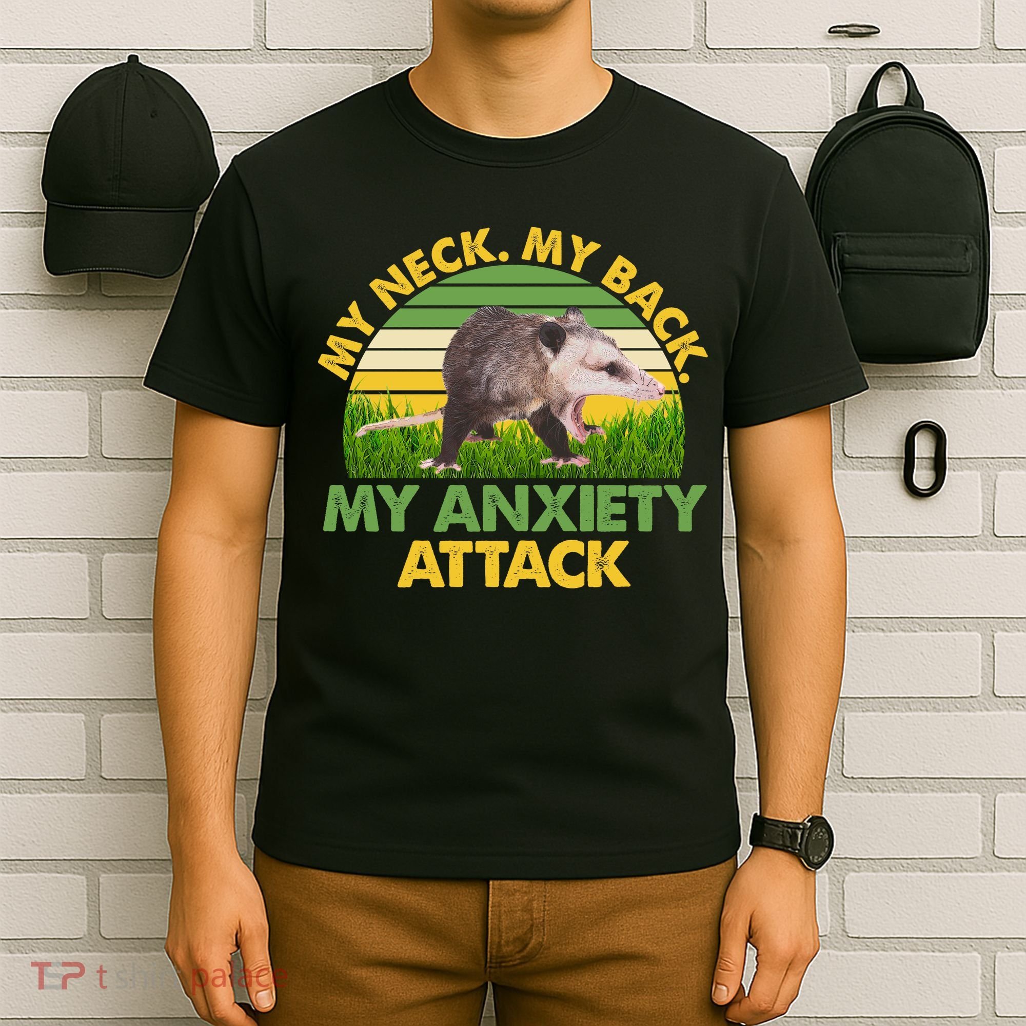 My Neck My Back My Anxiety Attack Vintage Opossum T-Shirt