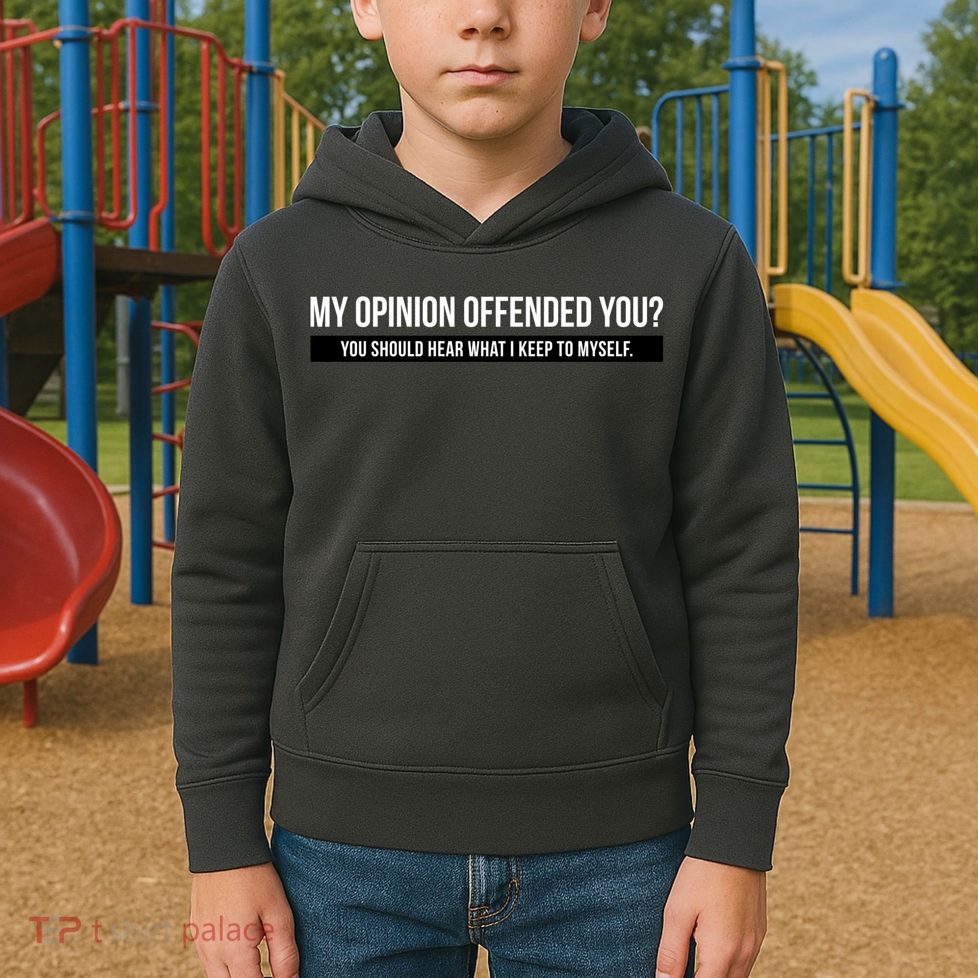 My Opinion Offended You Should Hear What I Say To Myself Kids Hoodie