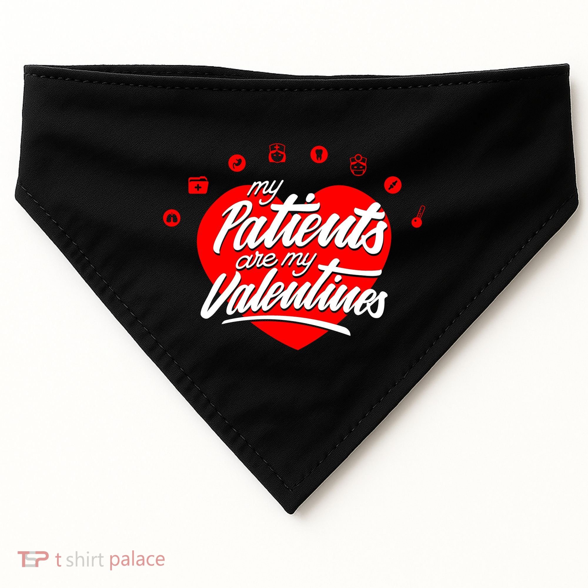 My Patients Are My Valentine's Day Love Heart USA-Made Doggie Bandana