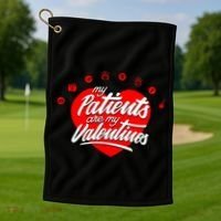 My Patients Are My Valentine's Day Love Heart Golf Towel thumb 1