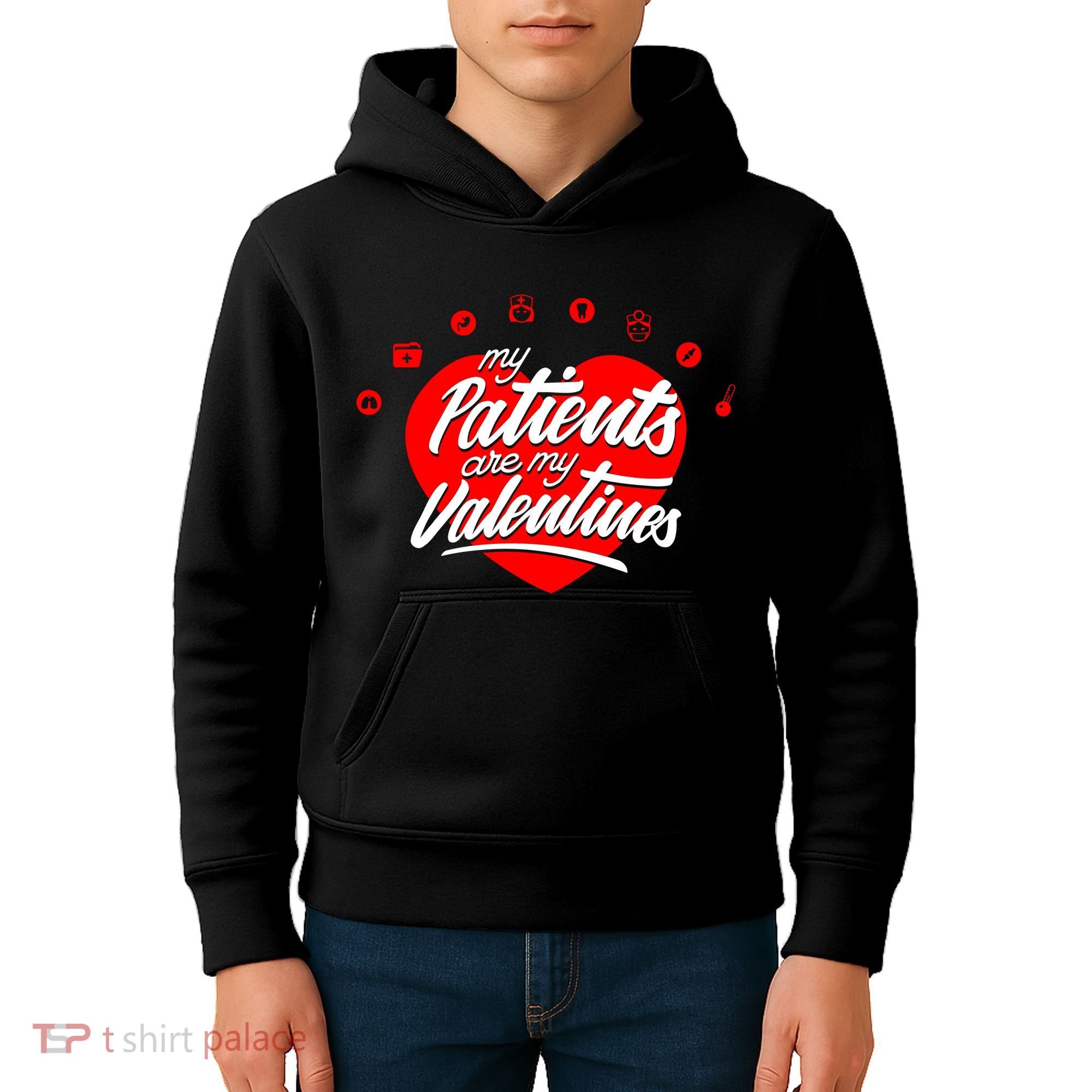 My Patients Are My Valentine's Day Love Heart Kids Hoodie
