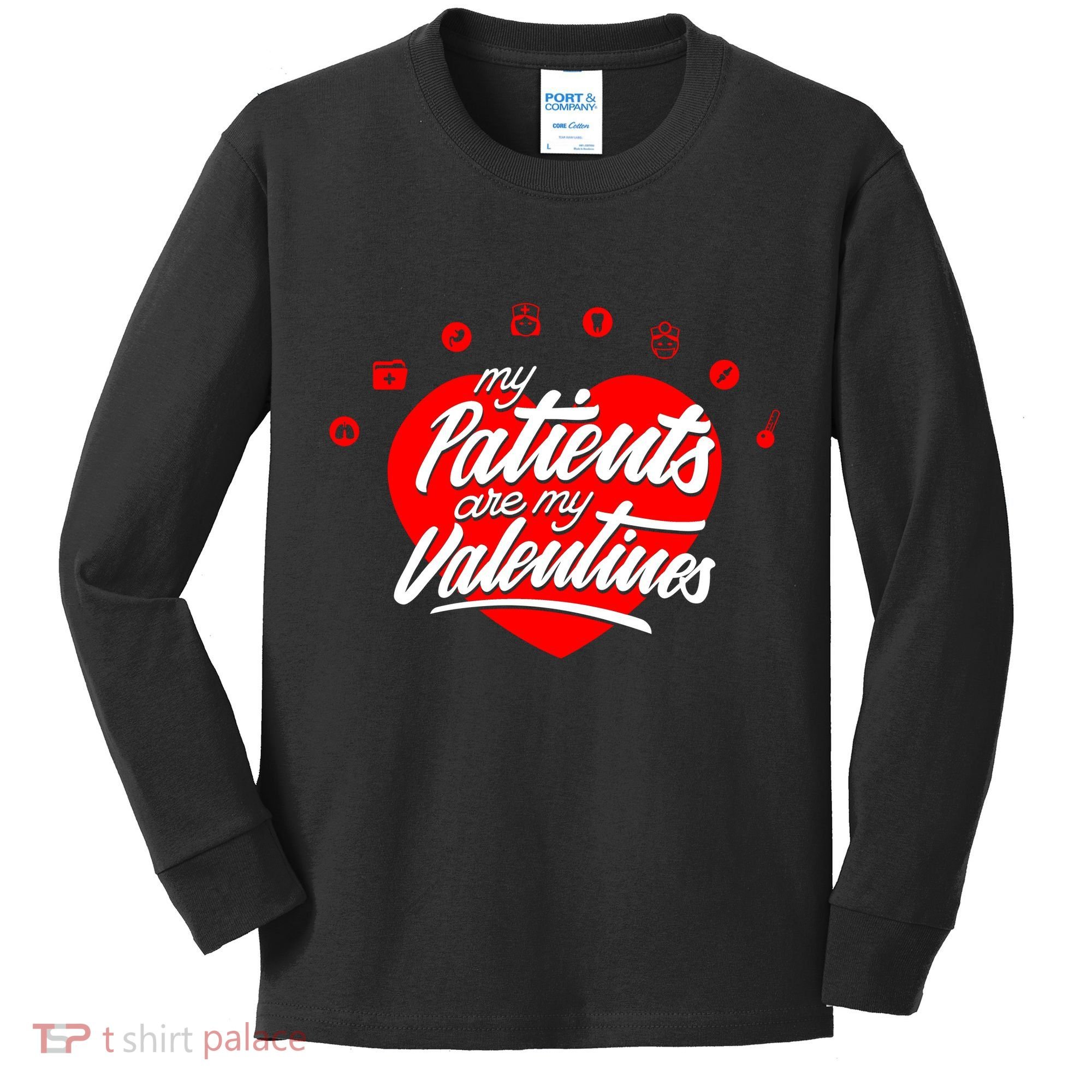 My Patients Are My Valentine's Day Love Heart Kids Long Sleeve Shirt