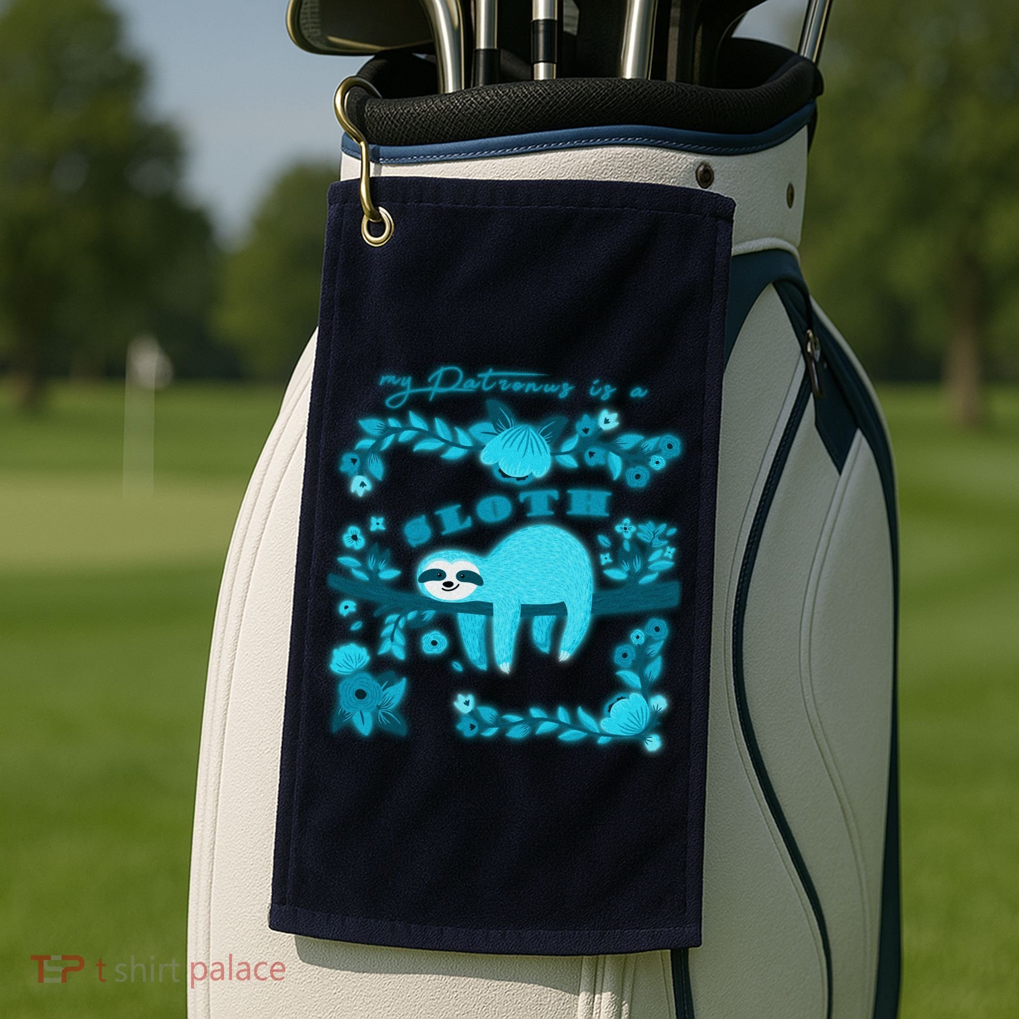 My Patronsus Is A Sloth Funny Golf Towel