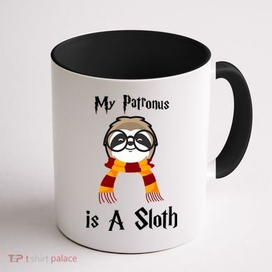 My Patronus Is A Sloth Coffee Mug back