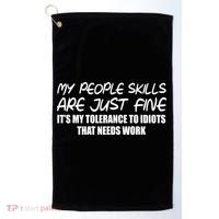 My People Skills Are Just Fine Funny Golf Towel thumb 0