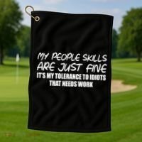 My People Skills Are Just Fine Funny Golf Towel thumb 1