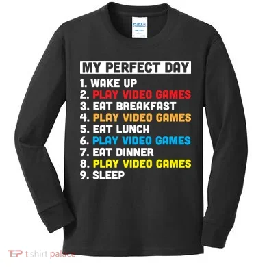 My Perfect Day Kids Long Sleeve Shirt