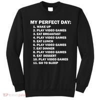 My Perfect Day Sleep Eat Play Video Games Sweatshirt thumb 0