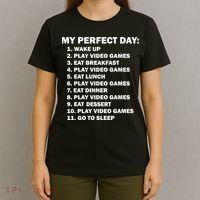 My Perfect Day Sleep Eat Play Video Games T-Shirt thumb 4