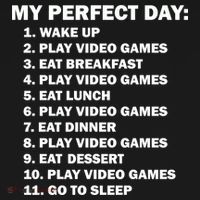 My Perfect Day Sleep Eat Play Video Games Mousepad thumb 1