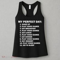 My Perfect Day Sleep Eat Play Video Games Women's Tank Top thumb 3