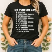 My Perfect Day Sleep Eat Play Video Games Women's T-Shirt thumb 2