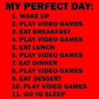 My Perfect Day Sleep Eat Play Video Games Santa Hat thumb 1