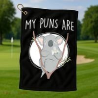 My Puns Are Koala Tea Golf Towel thumb 1