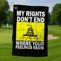 My Rights Don't End Where Your Feelings Begin Golf Towel thumb 1
