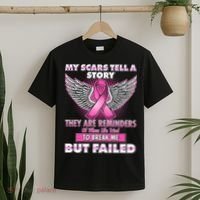 My Scars Tell A Story Breast Cancer Awareness T-Shirt thumb 2