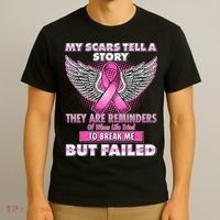 My Scars Tell A Story Breast Cancer Awareness T-Shirt thumb 3
