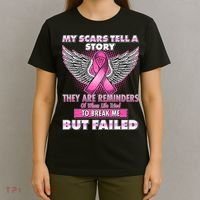 My Scars Tell A Story Breast Cancer Awareness T-Shirt thumb 4