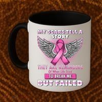 My Scars Tell A Story Breast Cancer Awareness Coffee Mug thumb 2
