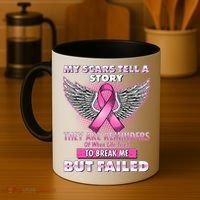 My Scars Tell A Story Breast Cancer Awareness Coffee Mug thumb 4