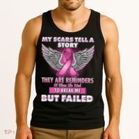 My Scars Tell A Story Breast Cancer Awareness Tank Top thumb 3