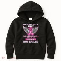 My Scars Tell A Story Breast Cancer Awareness Kids Hoodie thumb 0