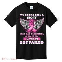 My Scars Tell A Story Breast Cancer Awareness Kids T-Shirt thumb 0