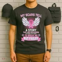 My Scars Tell A Story Breast Cancer Awareness T-Shirt thumb 6