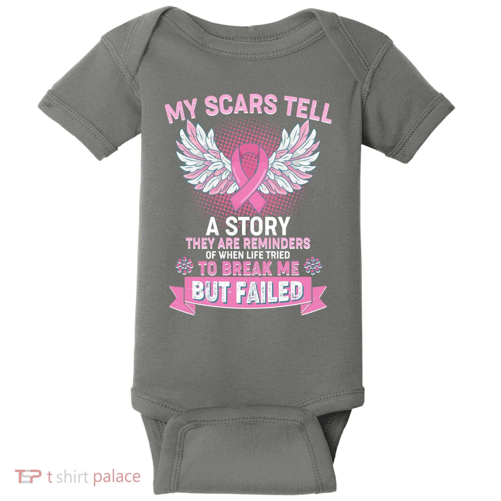 My Scars Tell A Story Breast Cancer Awareness Baby Bodysuit