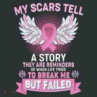 My Scars Tell A Story Breast Cancer Awareness Baby Bodysuit thumb 2