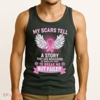 My Scars Tell A Story Breast Cancer Awareness Tank Top thumb 3