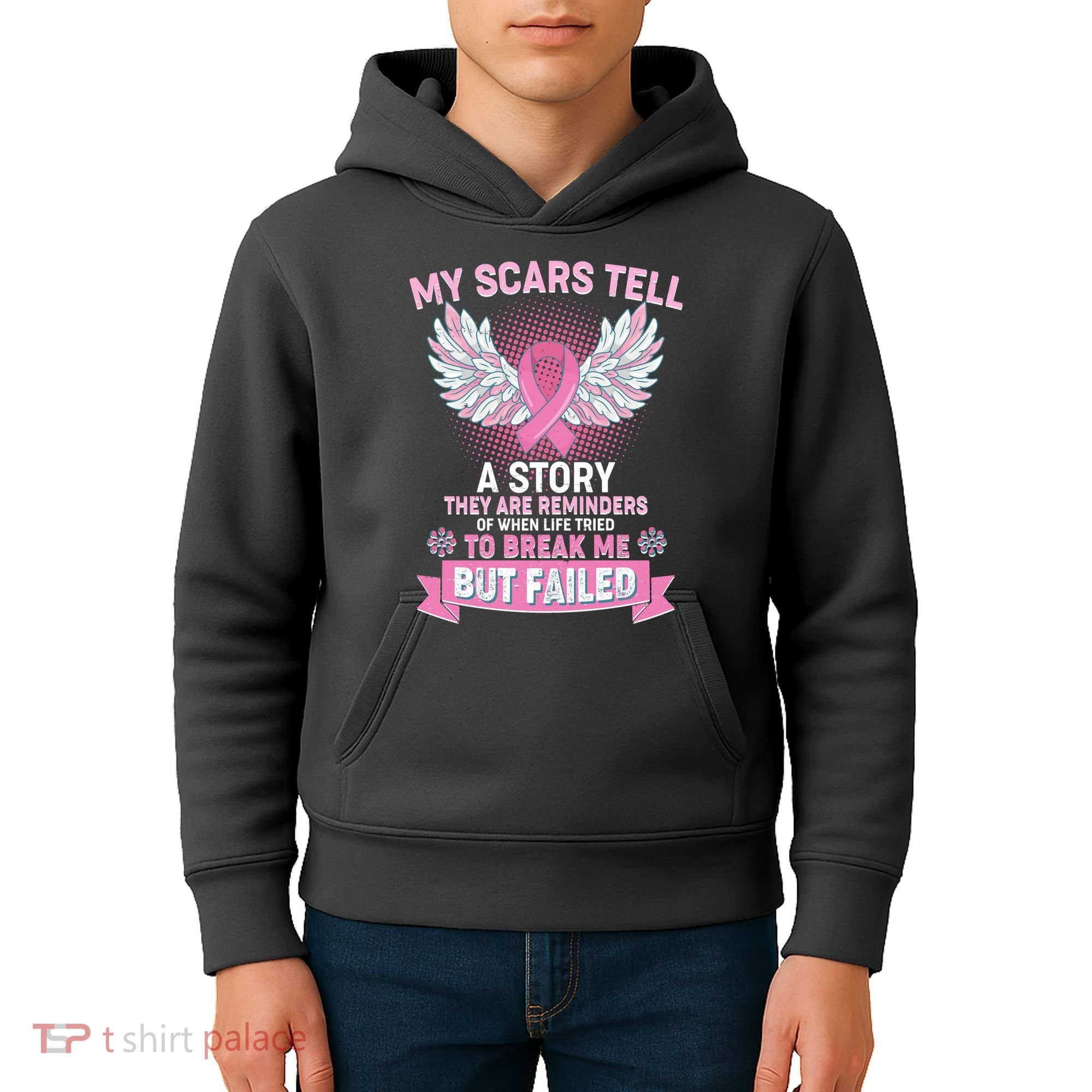 My Scars Tell A Story Breast Cancer Awareness Kids Hoodie