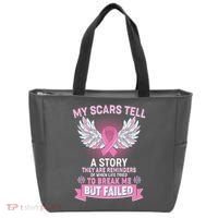 My Scars Tell A Story Breast Cancer Awareness Tote Bag thumb 0