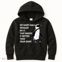My Shirt Has A Penguin On It Kids Hoodie thumb 0
