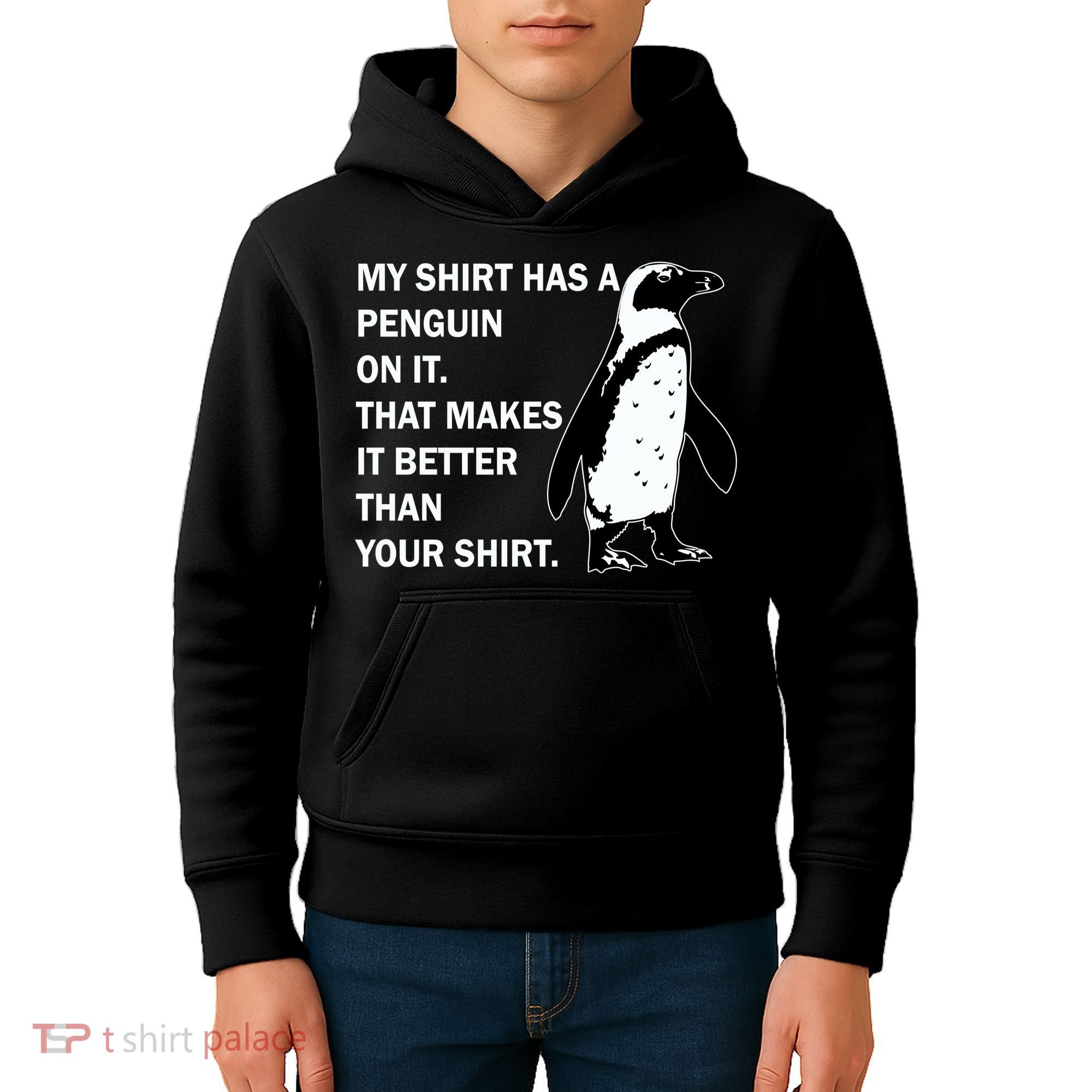 My Shirt Has A Penguin On It Kids Hoodie