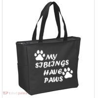 My Siblings Have Paws Tote Bag thumb 2