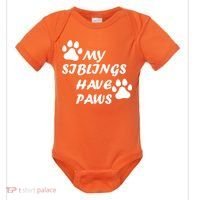 My Siblings Have Paws Baby Bodysuit thumb 0
