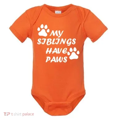 My Siblings Have Paws Baby Bodysuit