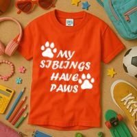 My Siblings Have Paws Kids T-Shirt thumb 3