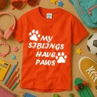My Siblings Have Paws Kids T-Shirt thumb 3