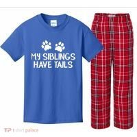 My Siblings Have Tails Kids Plaid Pajama Set thumb 0
