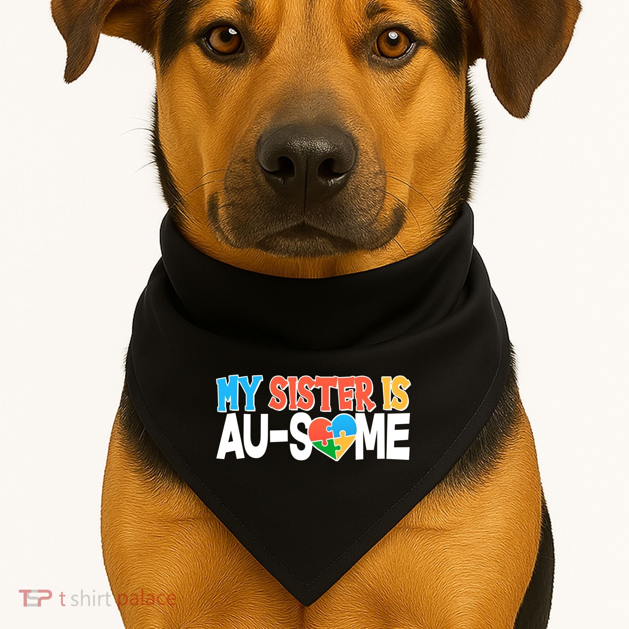 My Sister Is AU-SOME Autism Awareness USA-Made Doggie Bandana